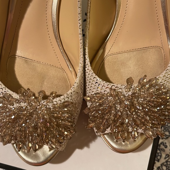 Alex Marie open toe sling back pumps- Marla714 Sand Gold - Picture 8 of 11